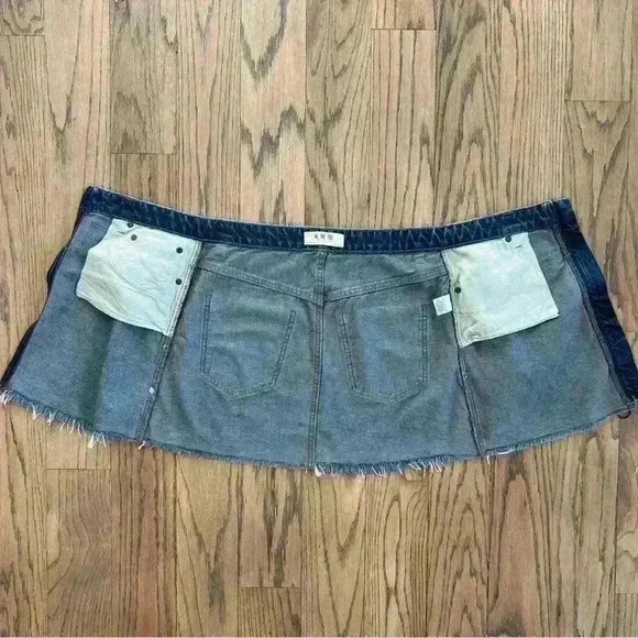 We The Free Women’s Denim Front Zip Mini Skirt Size 26 - Picture 9 of 14